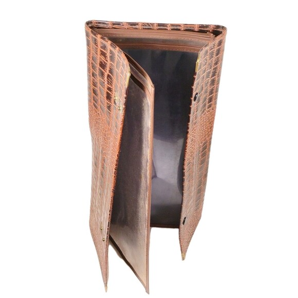 Vintage Myron Mfg Corp Insurance Document Holder Organizer Faux Croc - Picture 3 of 5